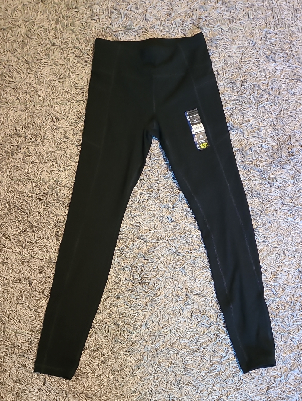 Athletic Works Black High-Waist Leggings with Wide Waistband